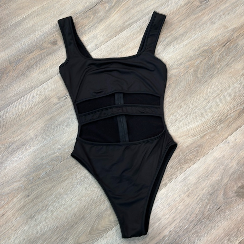 SHEIN BLACK CUT OUT TANK BODYSUIT